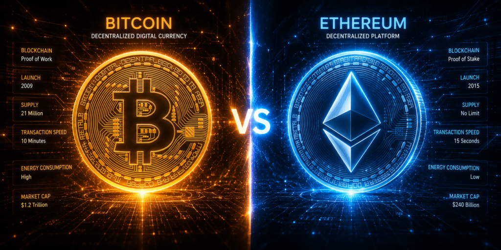 Bitcoin vs Ethereum: What’s the Difference?